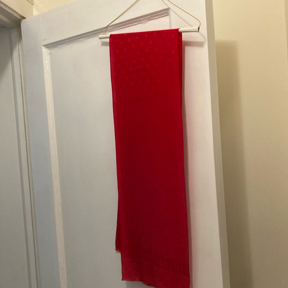 Stunning,  Red Silk hand rolled scarf